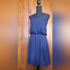 Elegant Blue Sleeveless Dress